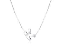 Silver Initial Letter Necklace K SPE-5551